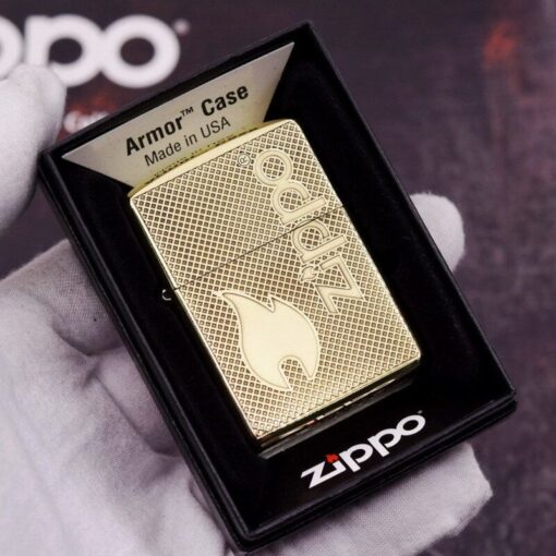 Zippo Armor Brass Classic Flame Logo - BRC78 - Hình ảnh 5
