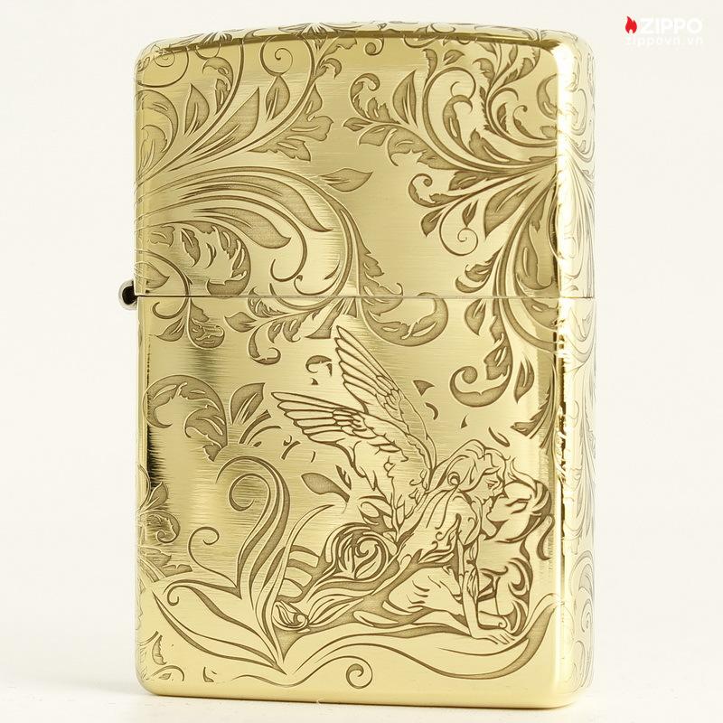 Zippo Armor Brass Floral Pattern and Fairy- BRC56