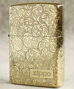 Zippo Armor Brass Floral Pattern with RB Logo - BRC95