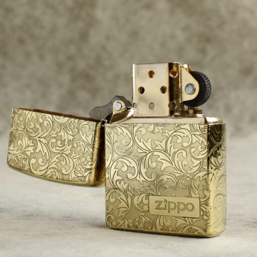 Zippo Armor Brass Floral Pattern with RB Logo - BRC95 - Hình ảnh 3