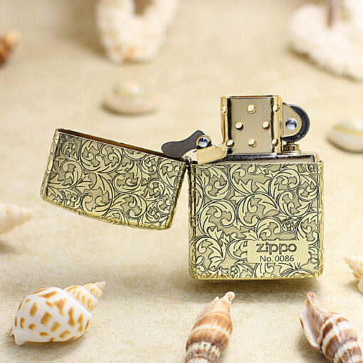 Zippo Armor Brass Floral Scroll - BRC49 - Hình ảnh 2