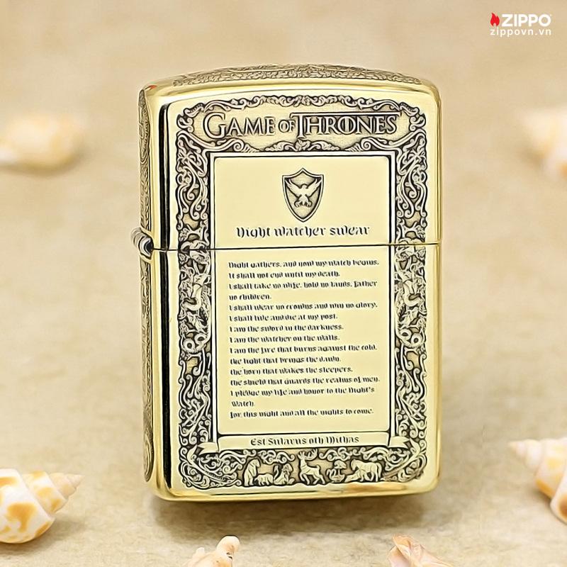Zippo Armor Brass Game of Thrones Ice and Fire Song - BRC46
