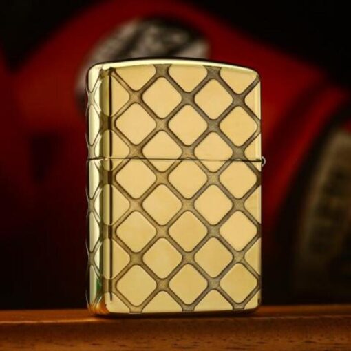 Zippo Armor Brass Golden Grid - BRC108 - Hình ảnh 2