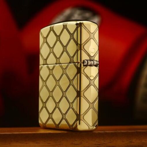 Zippo Armor Brass Golden Grid - BRC108 - Hình ảnh 3