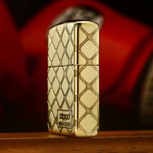 Zippo Armor Brass Golden Grid - BRC108 - Hình ảnh 4