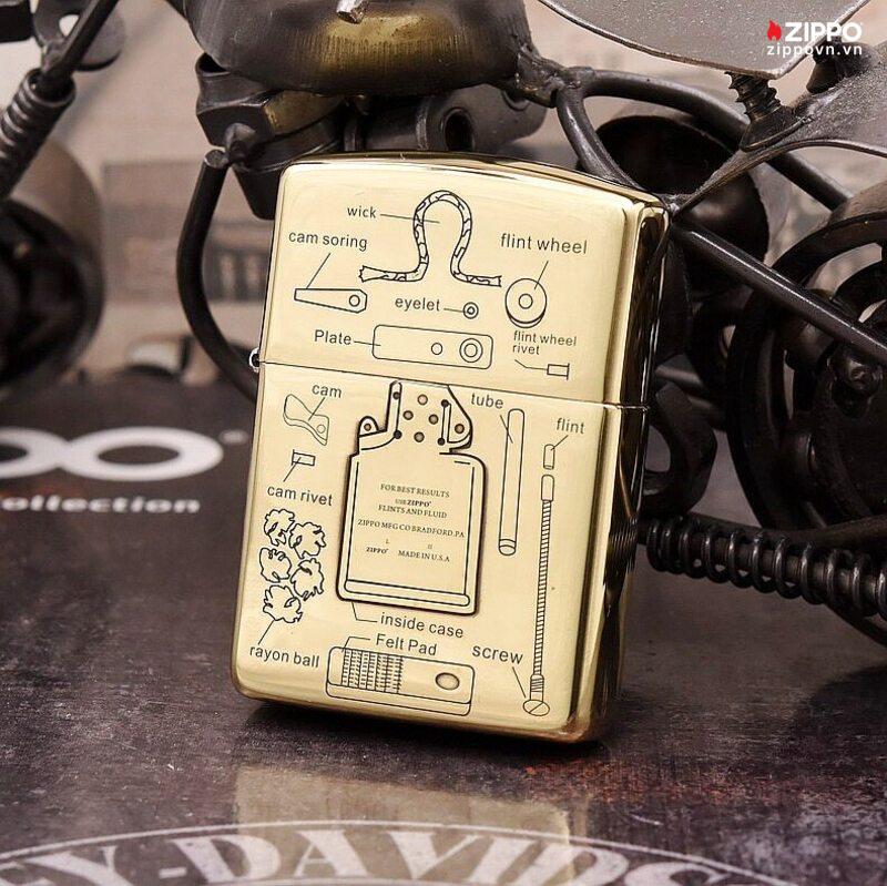 Zippo Armor Brass Inner Liner Diagram and Seal - BRC80