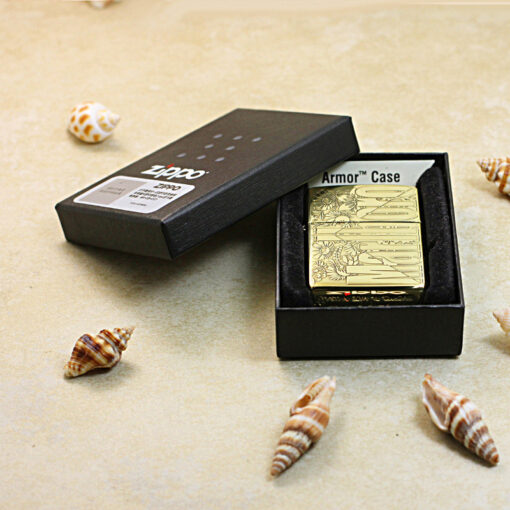 Zippo Armor Brass Marlboro Pattern - BRC47 - Hình ảnh 6