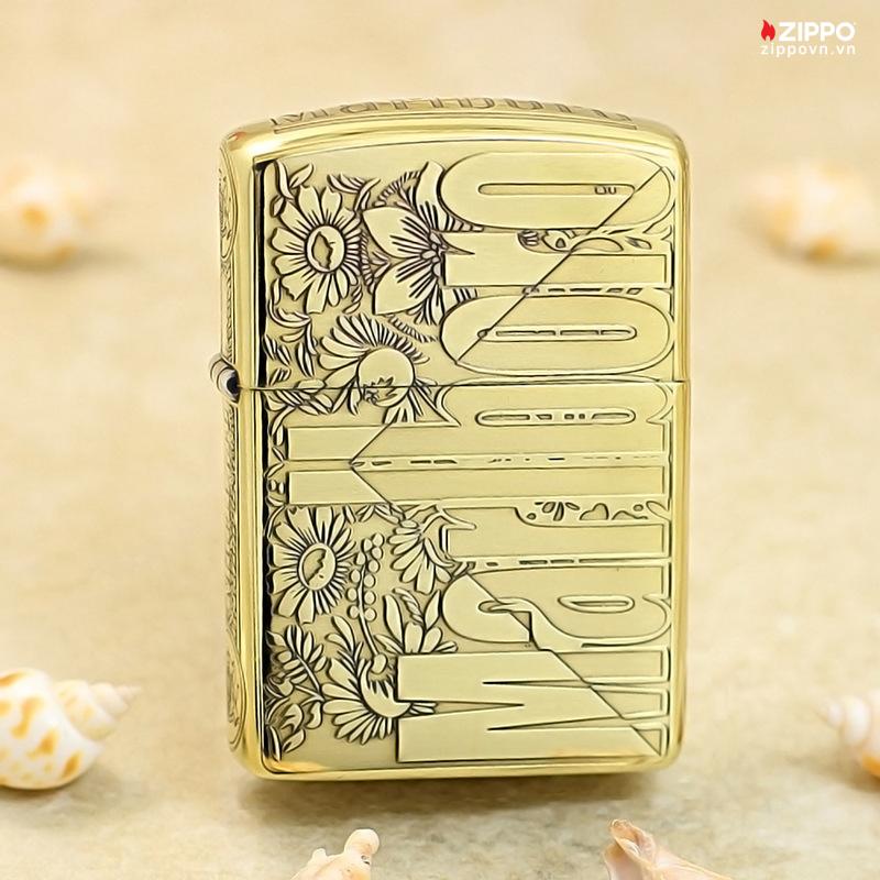 Zippo Armor Brass Marlboro Pattern - BRC47
