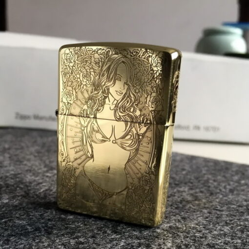 Zippo Armor Brass Skull and Beauty - BRC87 - Hình ảnh 2