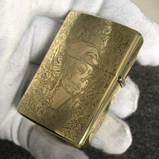 Zippo Armor Brass Skull and Beauty - BRC87 - Hình ảnh 3