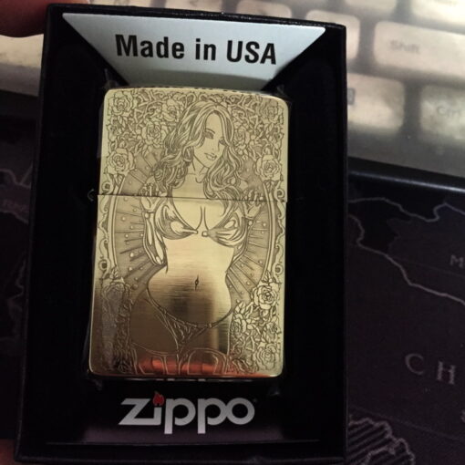 Zippo Armor Brass Skull and Beauty - BRC87 - Hình ảnh 9