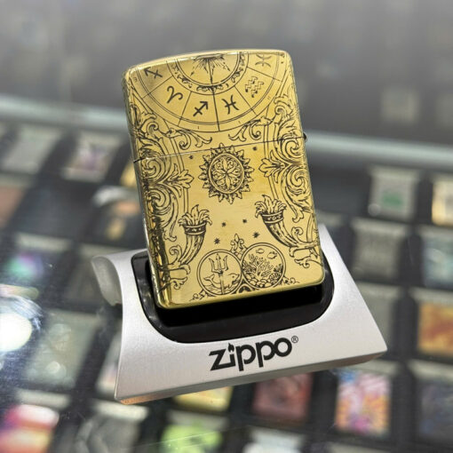 Zippo Brass Song Ngư Pisces - ZSB12 - Hình ảnh 2