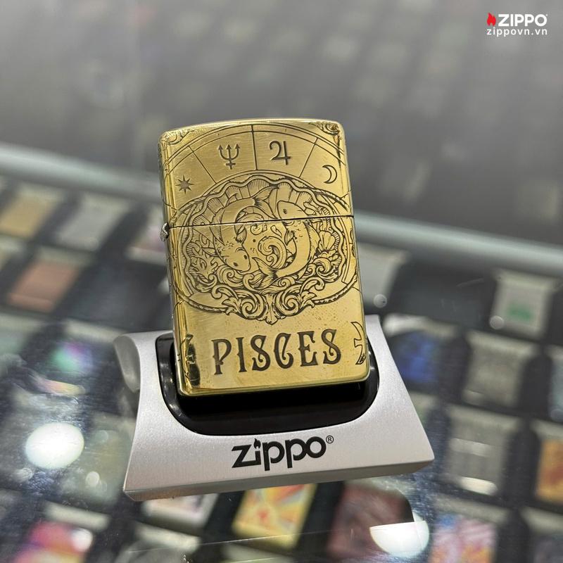 Zippo Brass Song Ngư Pisces - ZSB12