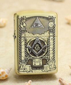 Zippo Armor Antique Brass Masonic All-Seeing Eye - OD47