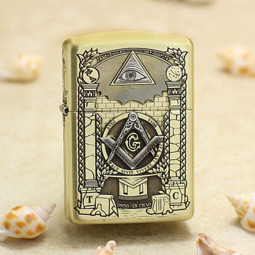 Zippo Armor Antique Brass Masonic All-Seeing Eye - OD47 - Hình ảnh 2