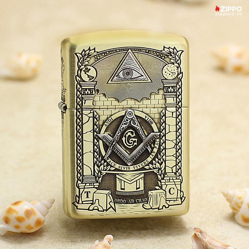 Zippo Armor Antique Brass Masonic All-Seeing Eye - OD47