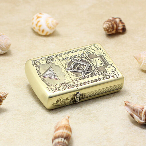 Zippo Armor Antique Brass Masonic All-Seeing Eye - OD47 - Hình ảnh 3