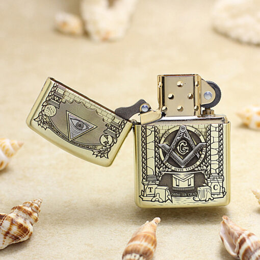 Zippo Armor Antique Brass Masonic All-Seeing Eye - OD47 - Hình ảnh 5