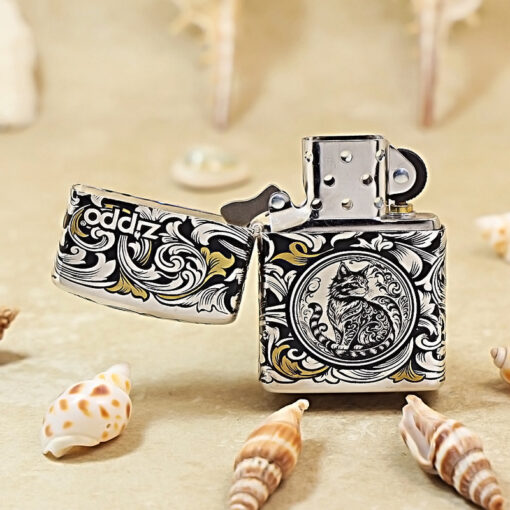 Zippo 12 con giáp cao cấp năm Mão – Mèo 12.4CC - Ảnh 2