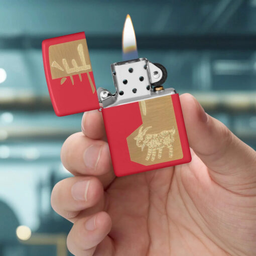 Zippo Year of the Goat Design Red Matte - 47420 - Ảnh 3