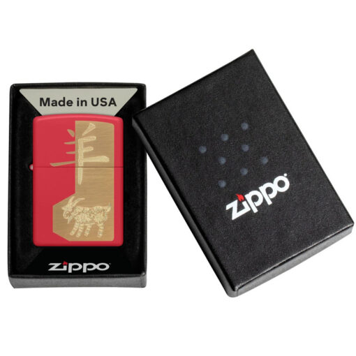 Zippo Year of the Goat Design Red Matte - 47420 - Ảnh 7