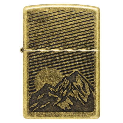Zippo Etched Mountains Antique Brass - 47432 - Ảnh 3