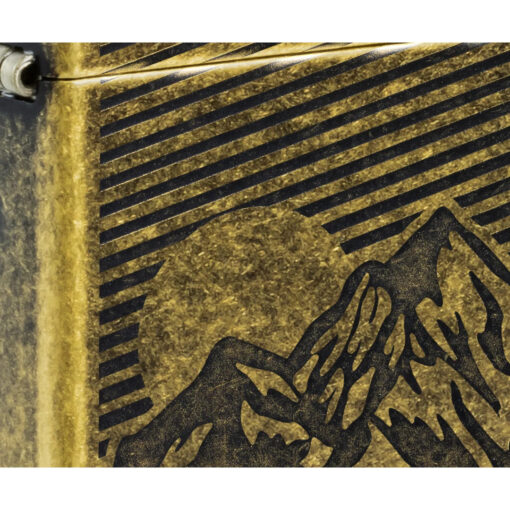 Zippo Etched Mountains Antique Brass - 47432 - Ảnh 5