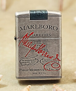 Zippo Antique Silver Plate Marlboro - AT-121FB-06