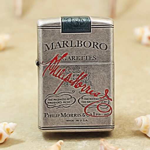 Zippo Antique Silver Plate Marlboro - AT-121FB-06 - Ảnh 2