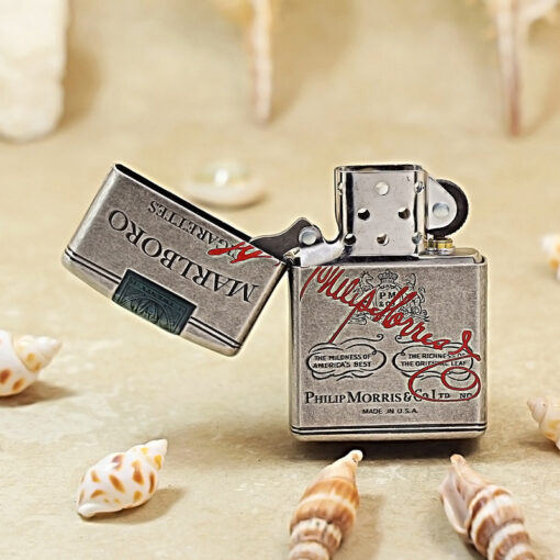 Zippo Antique Silver Plate Marlboro - AT-121FB-06 - Ảnh 5