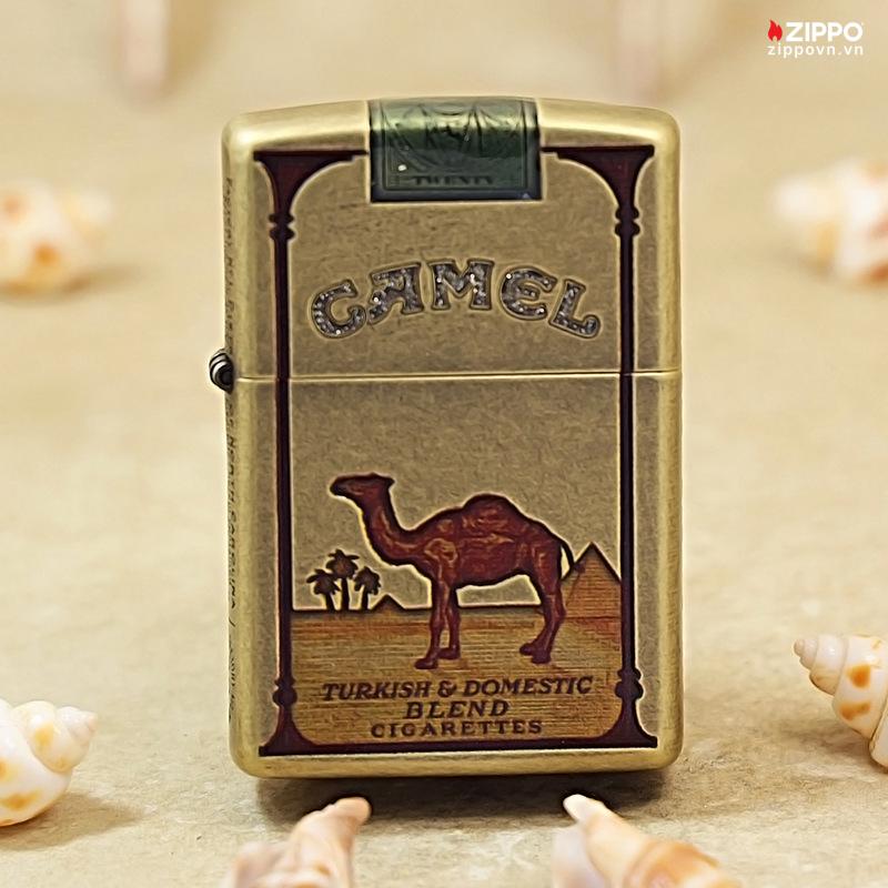 Zippo Antique Brass Camel Design - AT-201FB-01