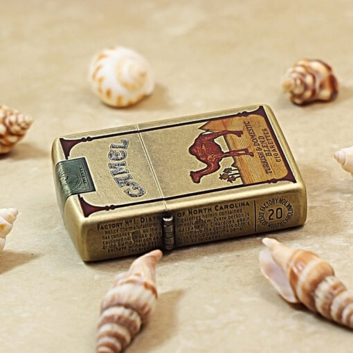 Zippo Antique Brass Camel Design - AT-201FB-01 - Ảnh 5